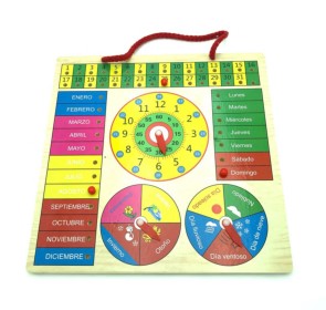 Reloj Calendario Multifuncional Madera Juego Didáctico Niños